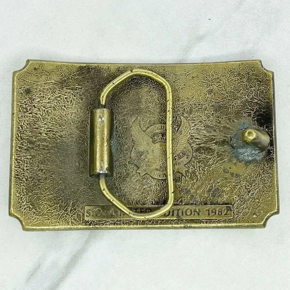 Vintage 1982 Great American Buckle Co Southern Outdoors Magazine Belt Buckle ✨